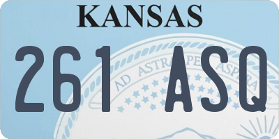 KS license plate 261ASQ