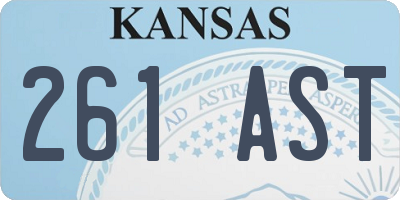 KS license plate 261AST