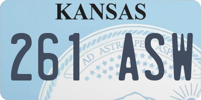 KS license plate 261ASW