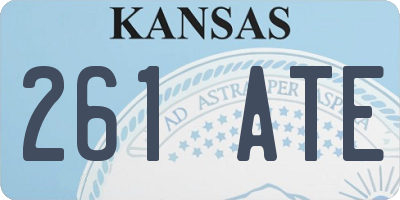 KS license plate 261ATE