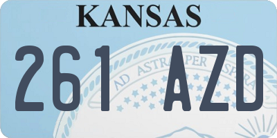 KS license plate 261AZD