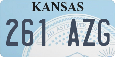 KS license plate 261AZG