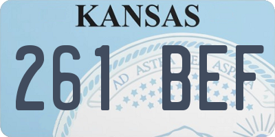 KS license plate 261BEF