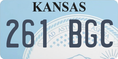 KS license plate 261BGC