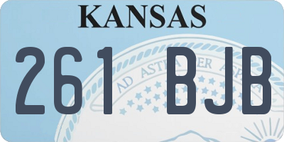 KS license plate 261BJB