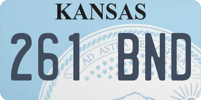 KS license plate 261BND