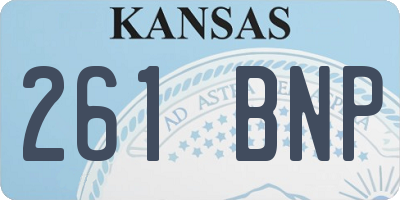 KS license plate 261BNP