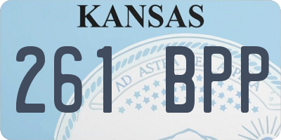 KS license plate 261BPP
