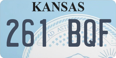 KS license plate 261BQF