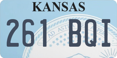 KS license plate 261BQI