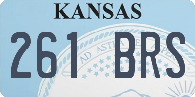 KS license plate 261BRS