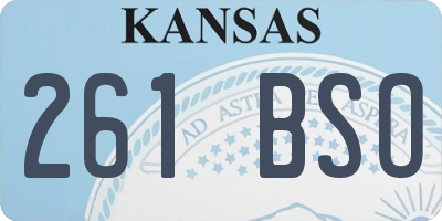 KS license plate 261BSO