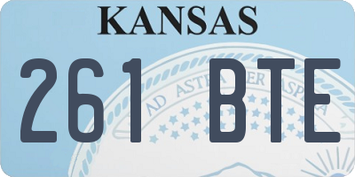 KS license plate 261BTE