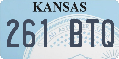 KS license plate 261BTQ