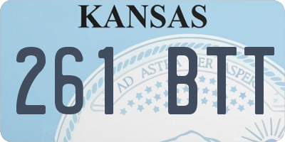 KS license plate 261BTT