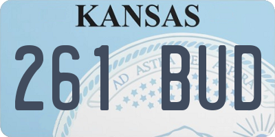KS license plate 261BUD