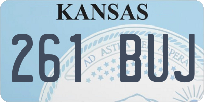 KS license plate 261BUJ