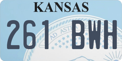 KS license plate 261BWH