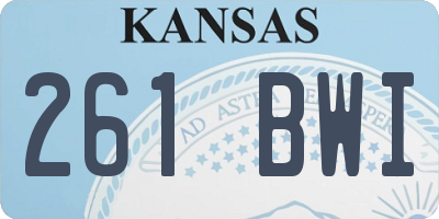 KS license plate 261BWI