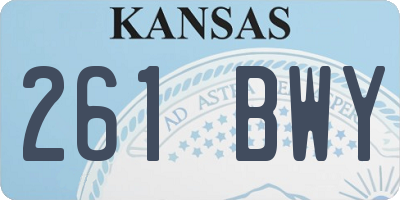 KS license plate 261BWY