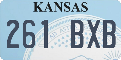 KS license plate 261BXB