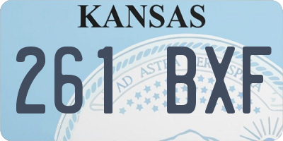 KS license plate 261BXF