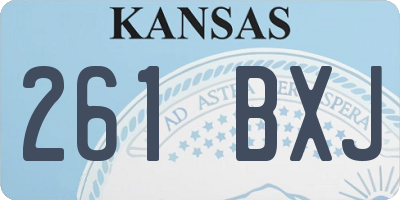 KS license plate 261BXJ