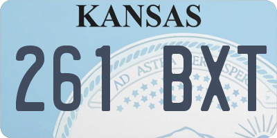 KS license plate 261BXT