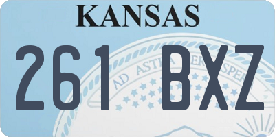 KS license plate 261BXZ