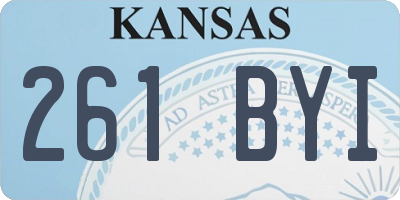 KS license plate 261BYI