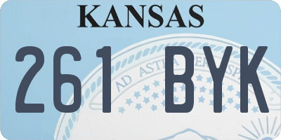 KS license plate 261BYK