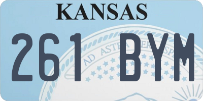 KS license plate 261BYM