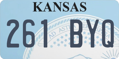 KS license plate 261BYQ