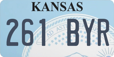 KS license plate 261BYR