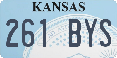 KS license plate 261BYS