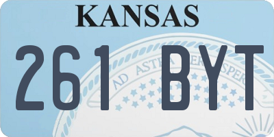 KS license plate 261BYT