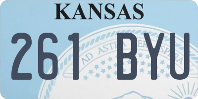 KS license plate 261BYU