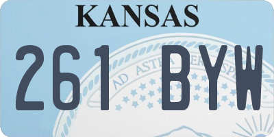 KS license plate 261BYW