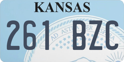 KS license plate 261BZC