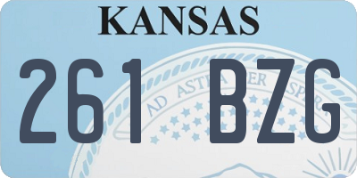 KS license plate 261BZG