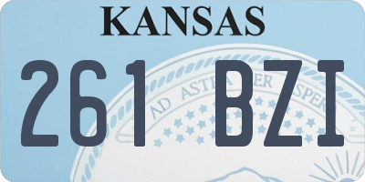 KS license plate 261BZI
