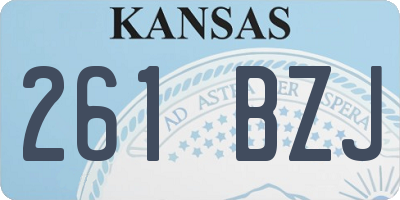 KS license plate 261BZJ