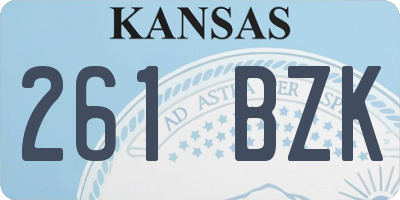KS license plate 261BZK