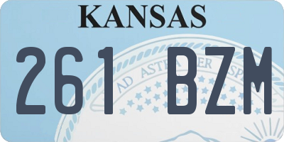 KS license plate 261BZM