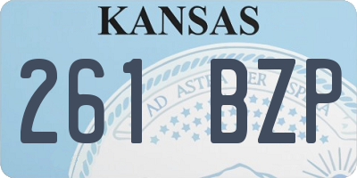 KS license plate 261BZP