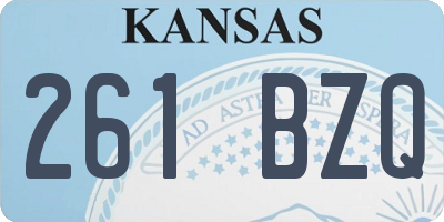 KS license plate 261BZQ