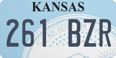 KS license plate 261BZR