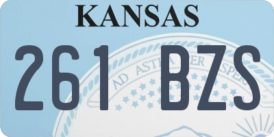 KS license plate 261BZS