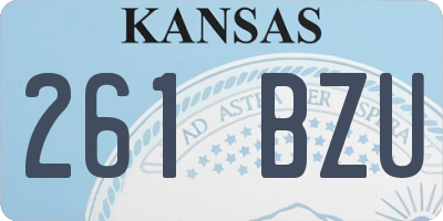 KS license plate 261BZU