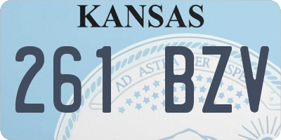 KS license plate 261BZV